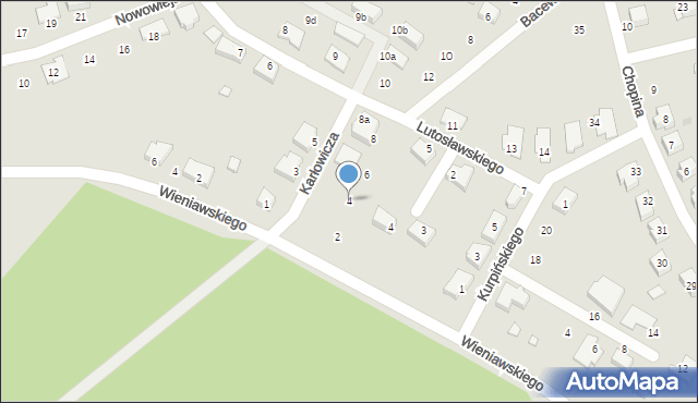 Nowa Sól, Karłowicza Mieczysława, 4, mapa Nowa Sól