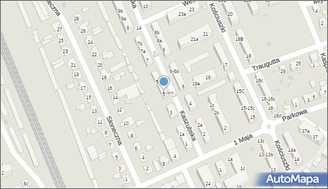 Nowa Sól, Kaszubska, 5, mapa Nowa Sól