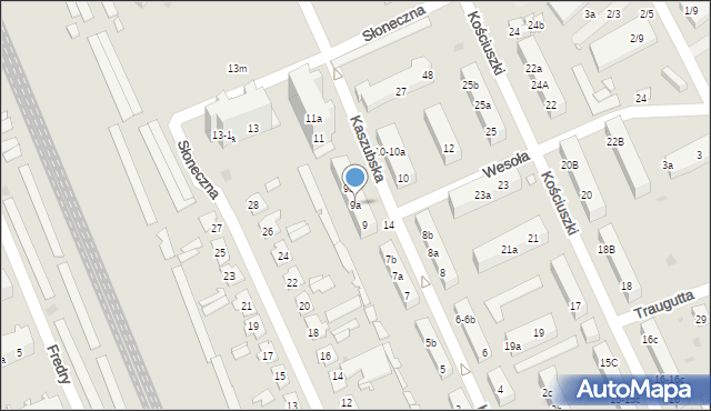 Nowa Sól, Kaszubska, 9a, mapa Nowa Sól