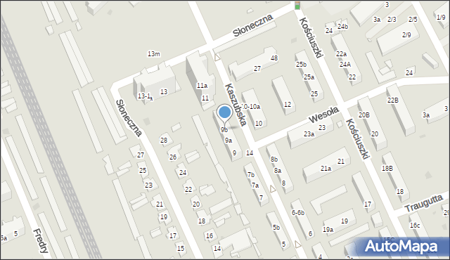 Nowa Sól, Kaszubska, 9b, mapa Nowa Sól