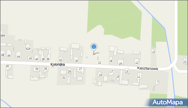 Nowe Chrusty, Kasztanowa, 24, mapa Nowe Chrusty