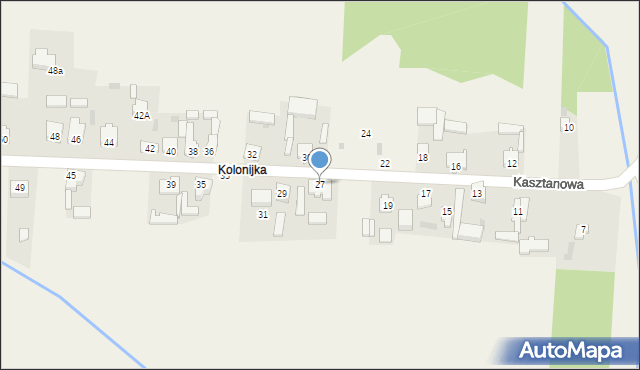 Nowe Chrusty, Kasztanowa, 27, mapa Nowe Chrusty