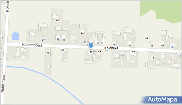 Nowe Chrusty, Kasztanowa, 39, mapa Nowe Chrusty