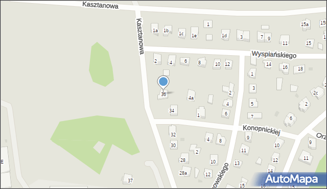 Nowe Miasto Lubawskie, Kasztanowa, 36, mapa Nowe Miasto Lubawskie