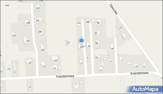 Nowy Krępiec, Kasztanowa, 10A, mapa Nowy Krępiec