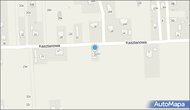 Nowy Krępiec, Kasztanowa, 13, mapa Nowy Krępiec