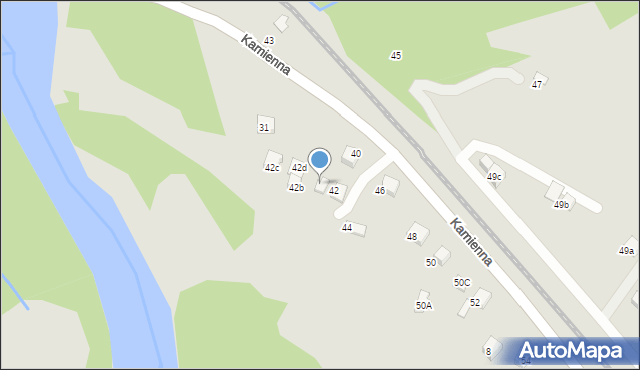 Nowy Sącz, Kamienna, 42A, mapa Nowego Sącza