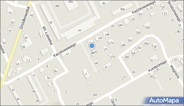 Nysa, Kaczkowskiego Zygmunta, 14A, mapa Nysy