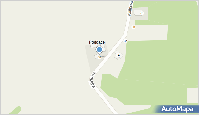 Oblęgór, Kalinowa, 19, mapa Oblęgór