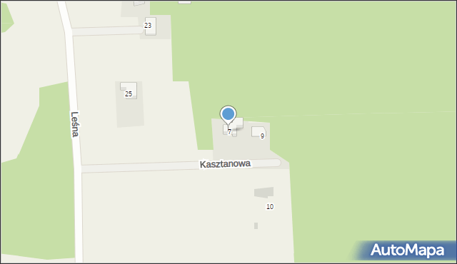 Obory, Kasztanowa, 7, mapa Obory