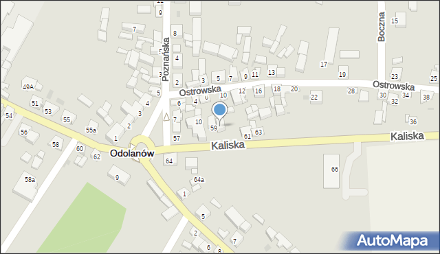 Odolanów, Kaliska, 59a, mapa Odolanów