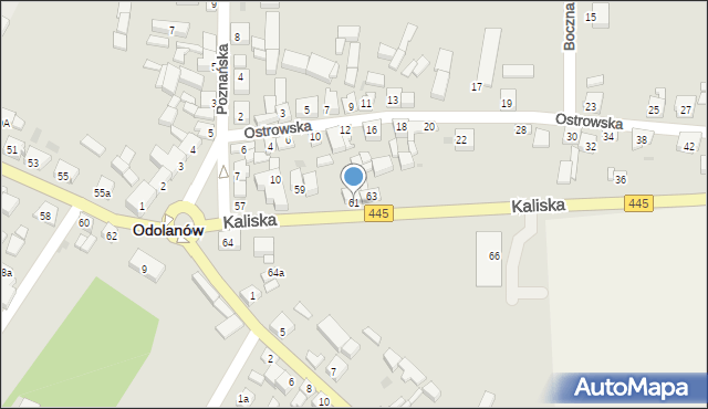 Odolanów, Kaliska, 61, mapa Odolanów