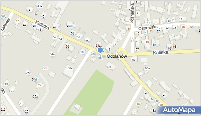 Odolanów, Kaliska, 62, mapa Odolanów