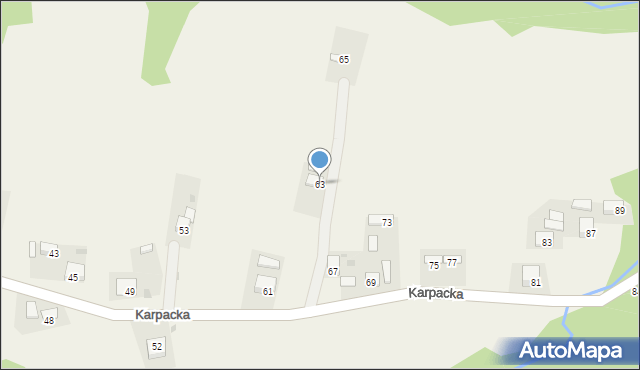 Okocim, Karpacka, 63, mapa Okocim