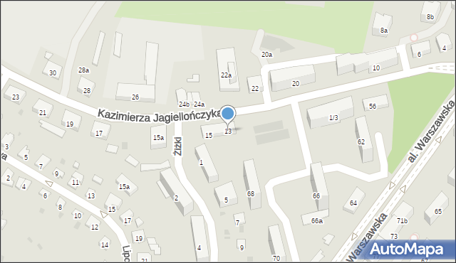 Olsztyn, Kazimierza Jagiellończyka, 13, mapa Olsztyna