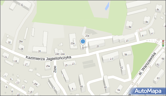 Olsztyn, Kazimierza Jagiellończyka, 22, mapa Olsztyna