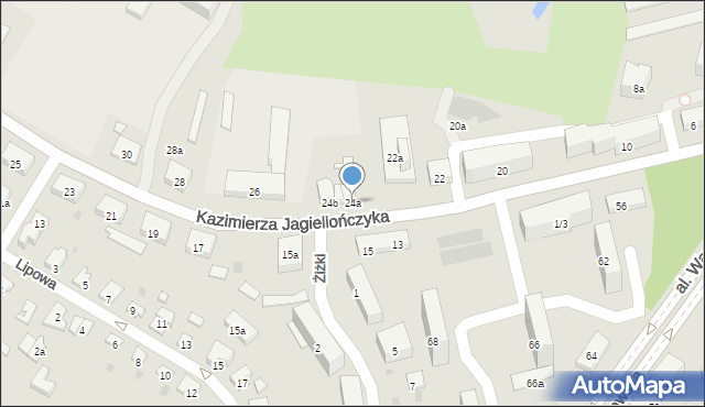 Olsztyn, Kazimierza Jagiellończyka, 24a, mapa Olsztyna