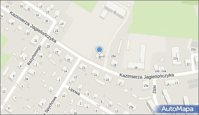 Olsztyn, Kazimierza Jagiellończyka, 30, mapa Olsztyna