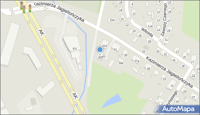 Olsztyn, Kazimierza Jagiellończyka, 41b, mapa Olsztyna