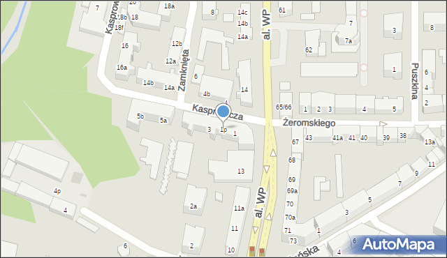 Olsztyn, Kasprowicza Jana, 1p, mapa Olsztyna