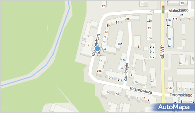 Olsztyn, Kasprowicza Jana, 18h, mapa Olsztyna