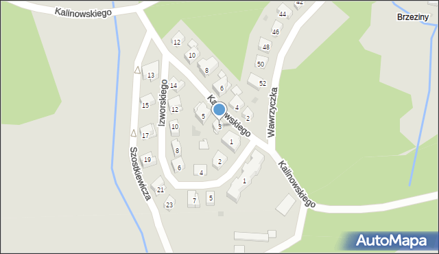 Olsztyn, Kalinowskiego Kazimierza, 3, mapa Olsztyna