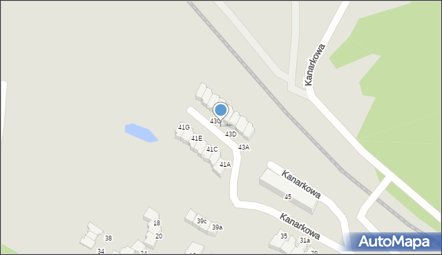 Olsztyn, Kanarkowa, 43F, mapa Olsztyna