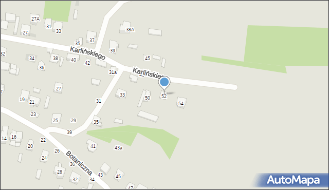 Olsztyn, Karlińskiego, 22A, mapa Olsztyna