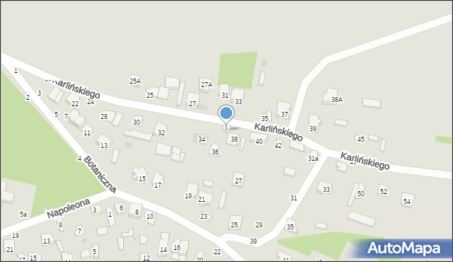 Olsztyn, Karlińskiego, 32, mapa Olsztyna