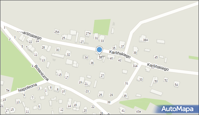 Olsztyn, Karlińskiego, 34, mapa Olsztyna