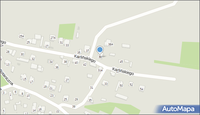 Olsztyn, Karlińskiego, 39, mapa Olsztyna