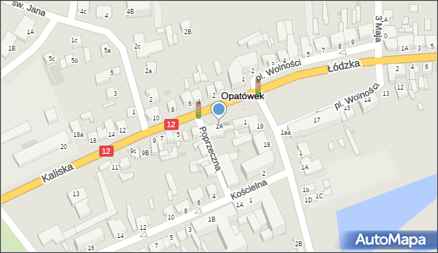 Opatówek, Kaliska, 1A, mapa Opatówek