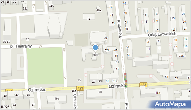 Opole, Katowicka, 67B, mapa Opola