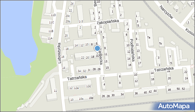 Opole, Karpacka, 16, mapa Opola