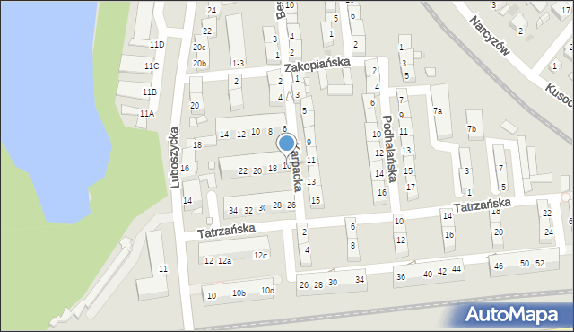 Opole, Karpacka, 16, mapa Opola