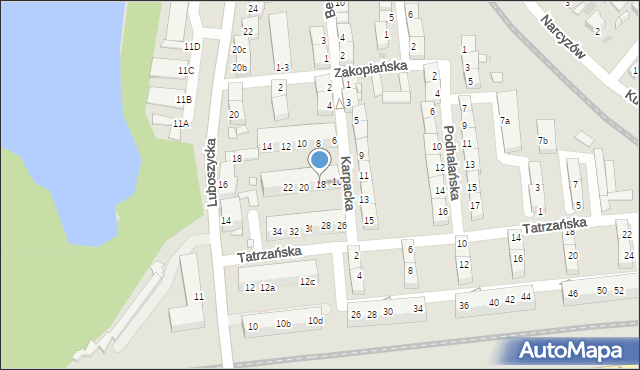 Opole, Karpacka, 18, mapa Opola