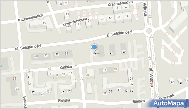 Opole, Kaliska, 15, mapa Opola