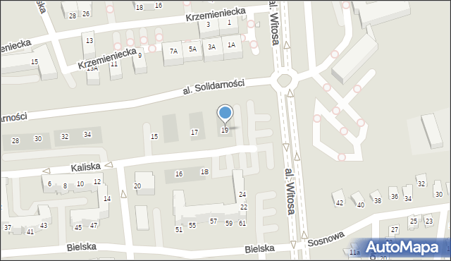 Opole, Kaliska, 19, mapa Opola