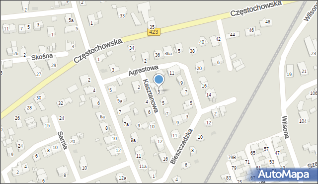 Opole, Kasztanowa, 3, mapa Opola