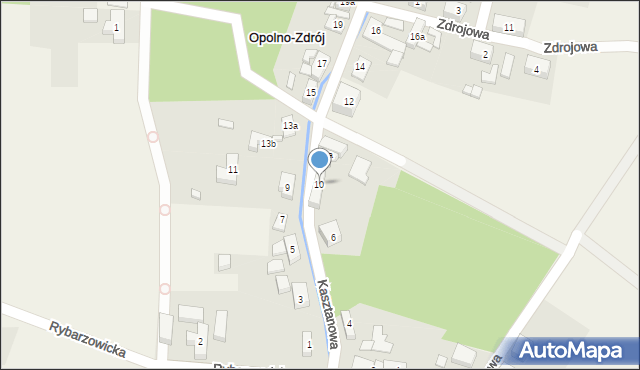 Opolno-Zdrój, Kasztanowa, 10, mapa Opolno-Zdrój