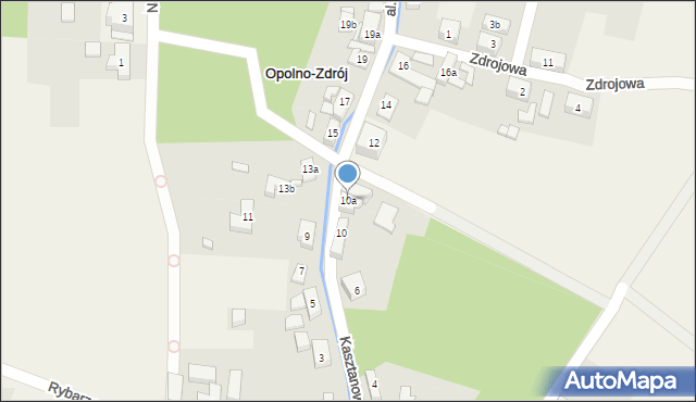 Opolno-Zdrój, Kasztanowa, 10a, mapa Opolno-Zdrój