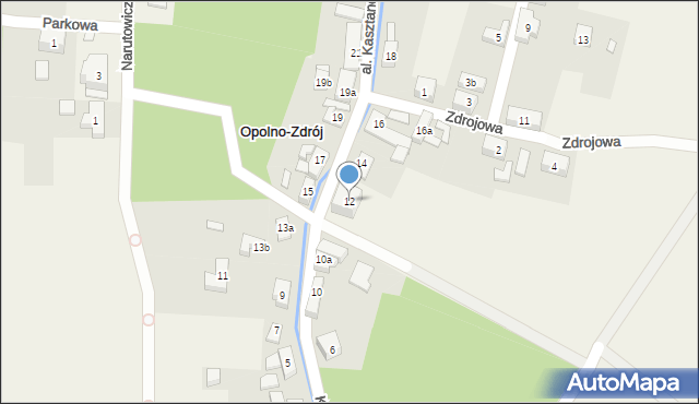 Opolno-Zdrój, Kasztanowa, 12, mapa Opolno-Zdrój