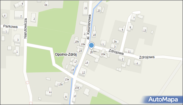 Opolno-Zdrój, Kasztanowa, 16, mapa Opolno-Zdrój