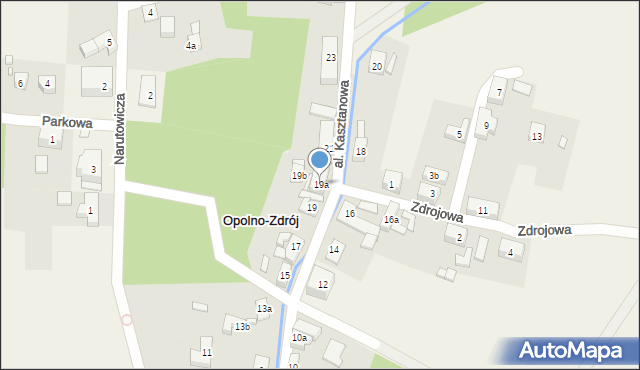 Opolno-Zdrój, Kasztanowa, 19a, mapa Opolno-Zdrój