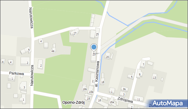 Opolno-Zdrój, Kasztanowa, 23, mapa Opolno-Zdrój