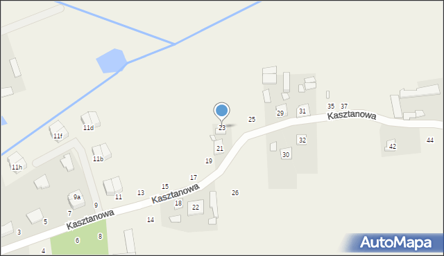 Orzeszyn, Kasztanowa, 23, mapa Orzeszyn