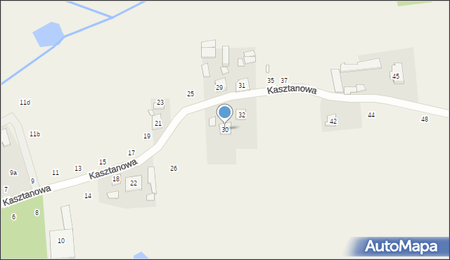 Orzeszyn, Kasztanowa, 30, mapa Orzeszyn