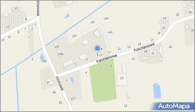 Orzeszyn, Kasztanowa, 7, mapa Orzeszyn