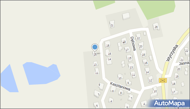 Osiek nad Notecią, Kasztanowa, 15, mapa Osiek nad Notecią