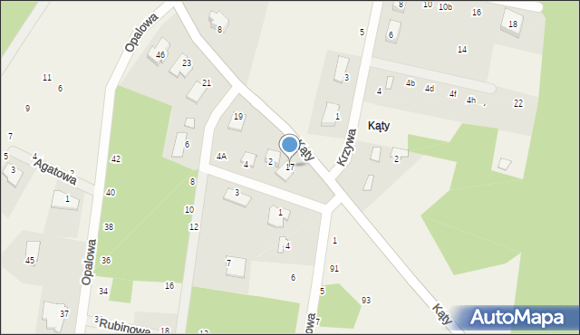 Osielsko, Kąty, 17, mapa Osielsko